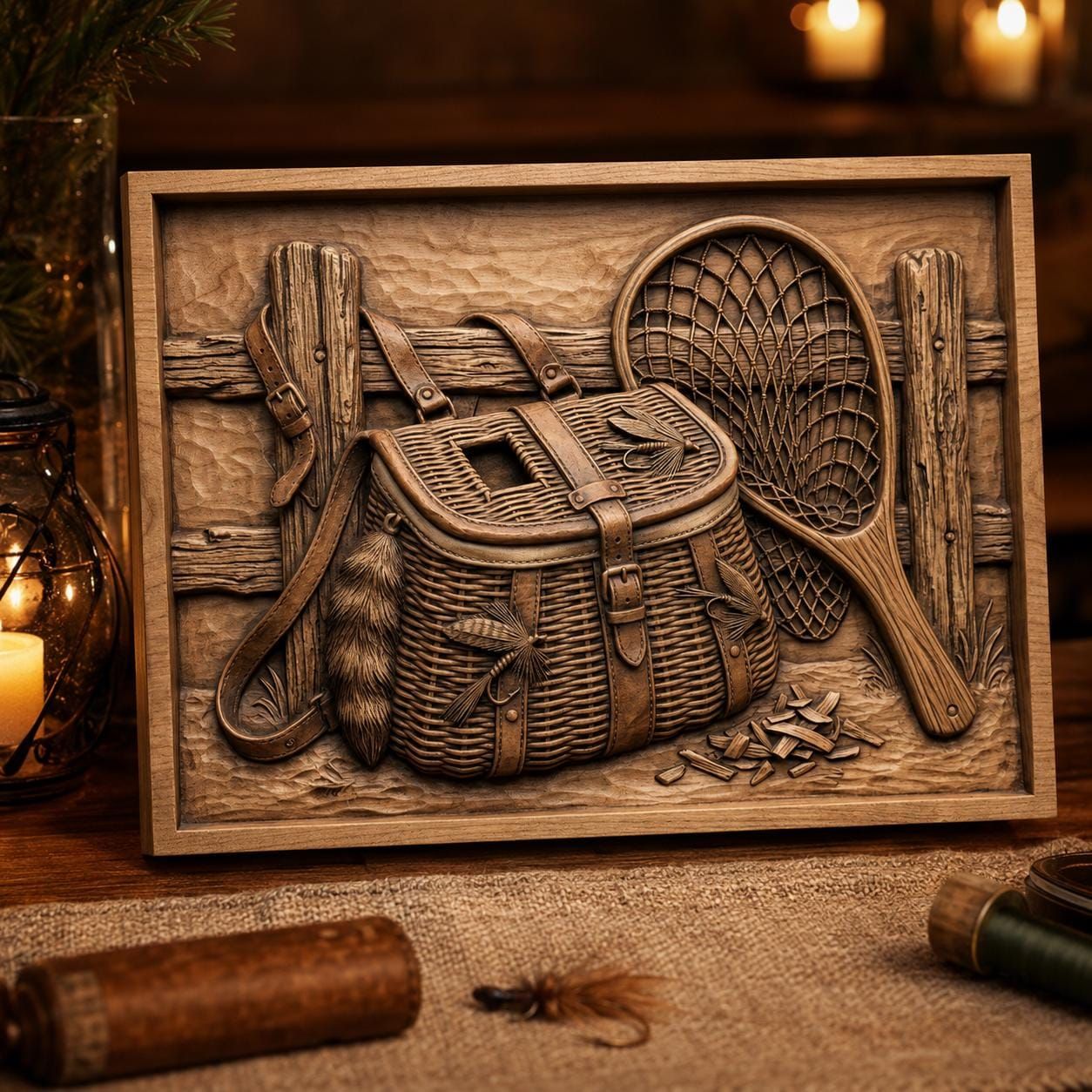 Fly Fishing Creel Relief STL bas-relief STL — view 5