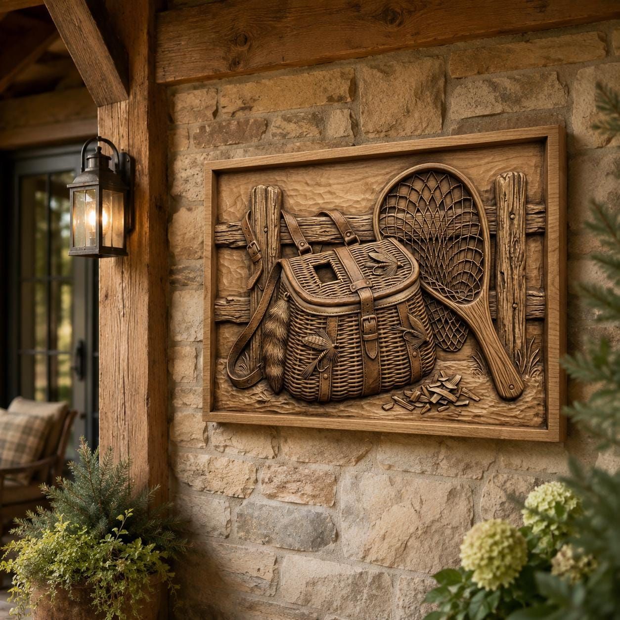 Fly Fishing Creel Relief STL bas-relief STL — view 6