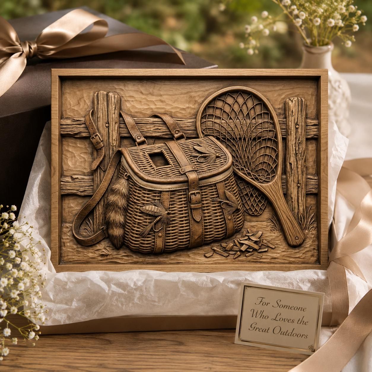 Fly Fishing Creel Relief STL bas-relief STL — view 7