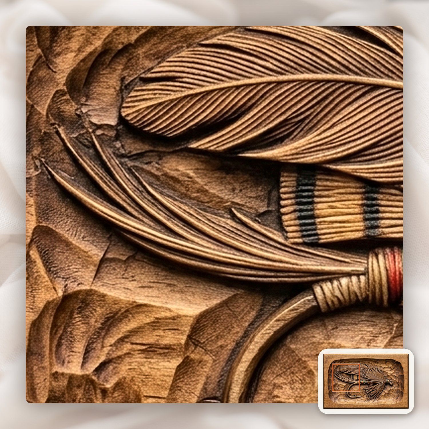 Fly Fishing Lure Macro CNC Relief STL bas-relief STL — view 11