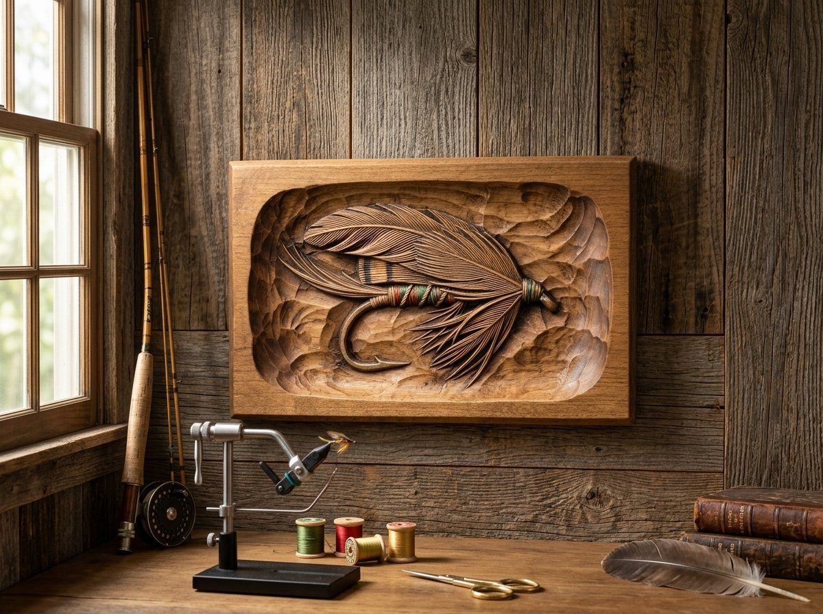Fly Fishing Lure Macro CNC Relief STL bas-relief STL — view 12