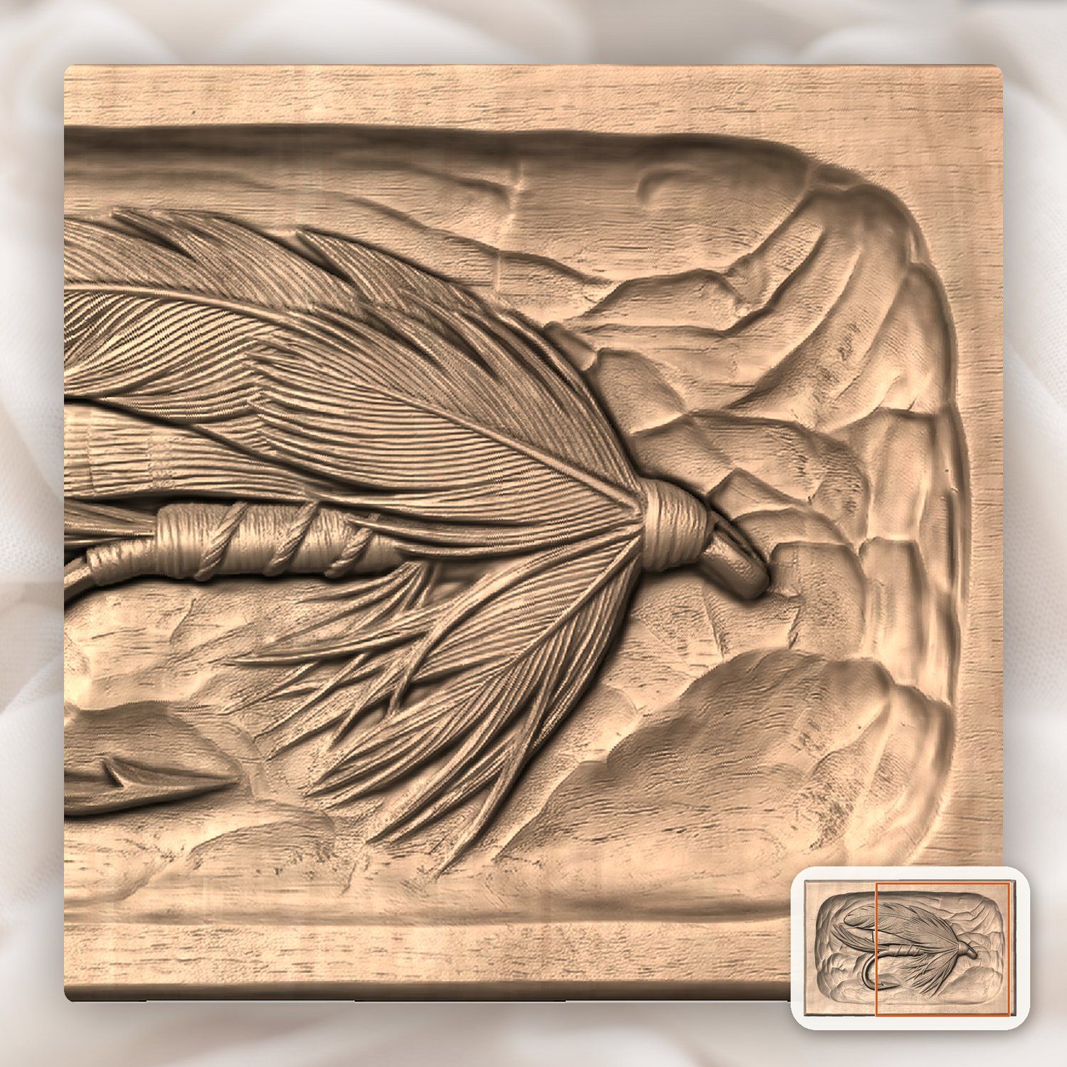 Fly Fishing Lure Macro CNC Relief STL bas-relief STL — view 8