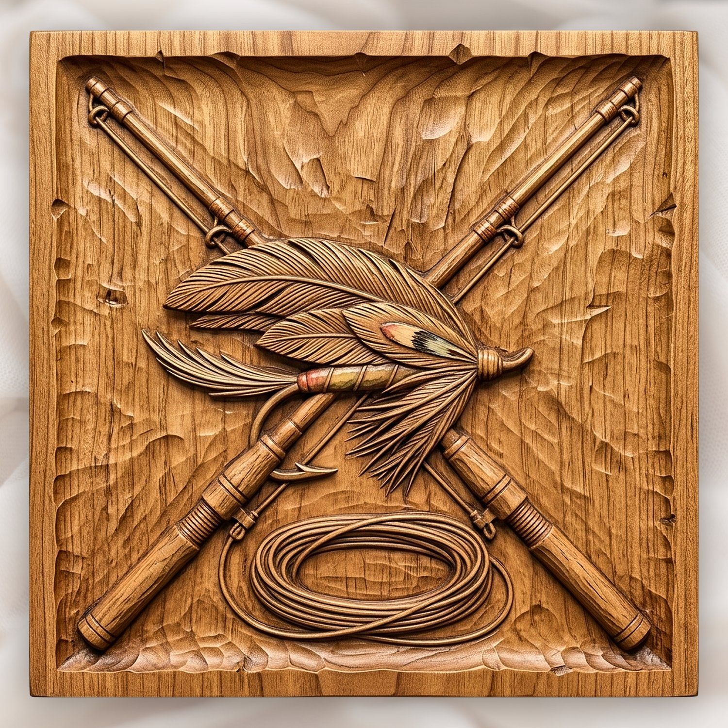 Fly Fishing Rods and Lure CNC Relief STL bas-relief STL design