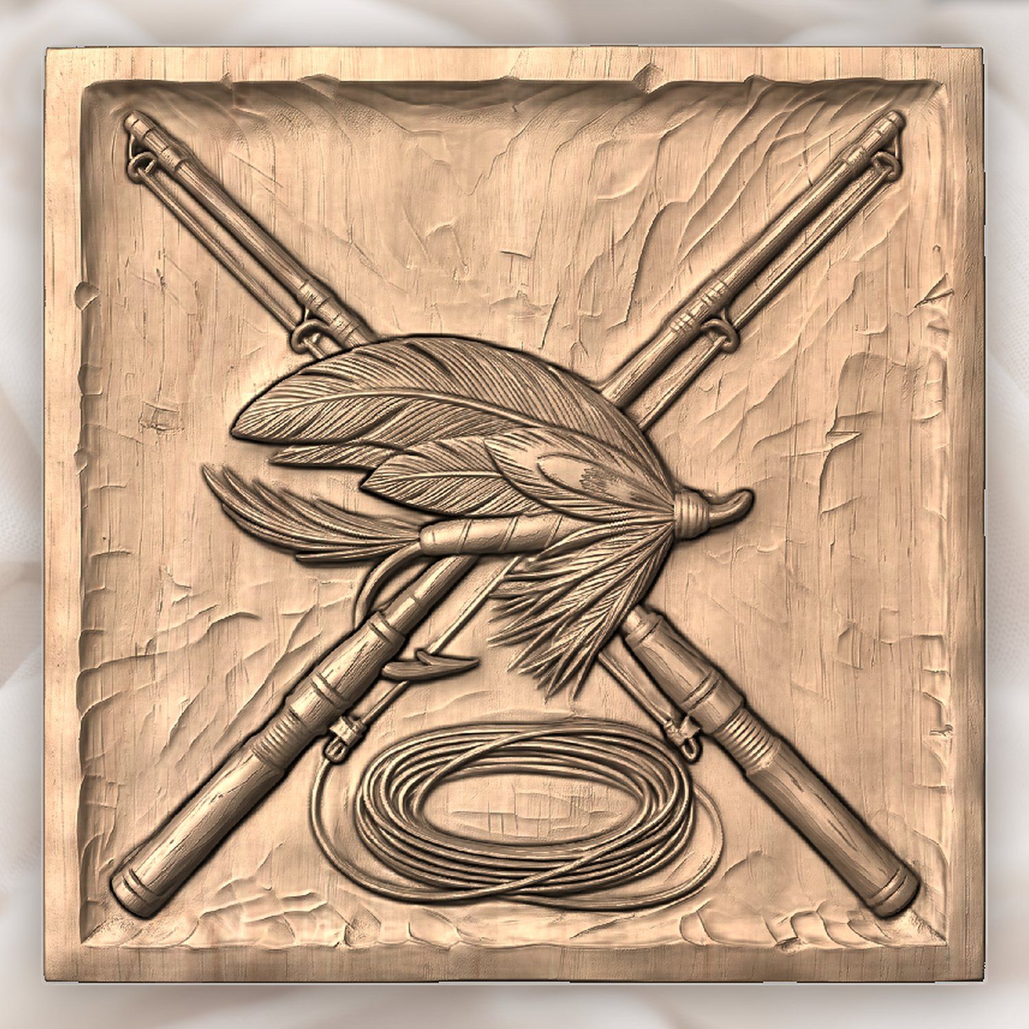 Fly Fishing Rods and Lure CNC Relief STL bas-relief STL — view 4