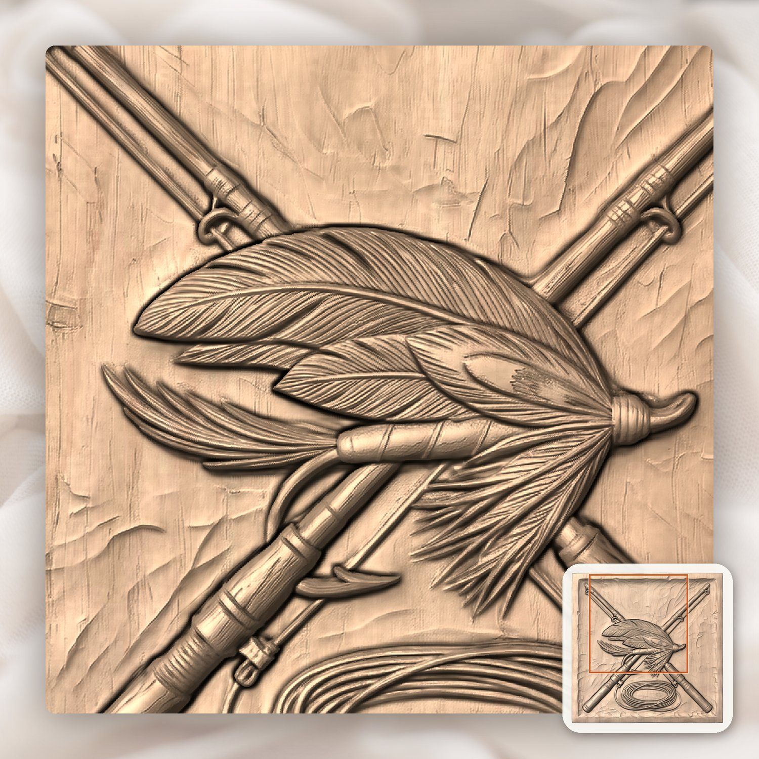 Fly Fishing Rods and Lure CNC Relief STL bas-relief STL — view 7