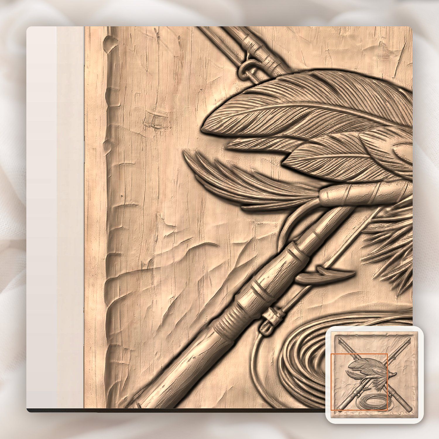 Fly Fishing Rods and Lure CNC Relief STL bas-relief STL — view 9