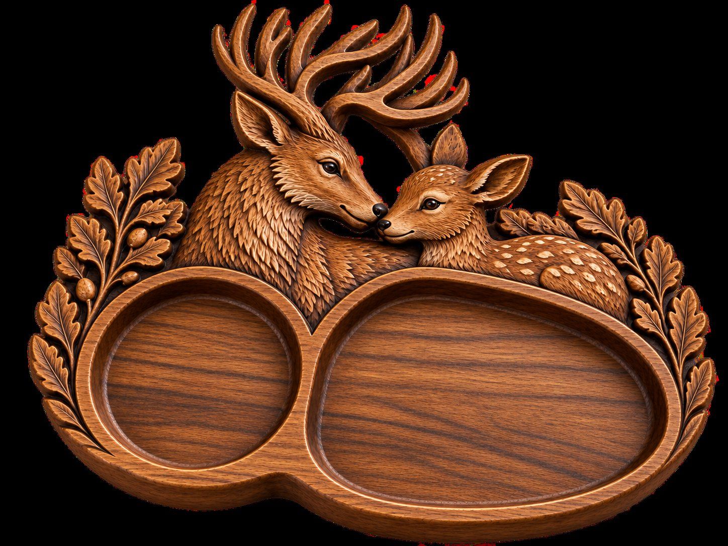 Forest Deer Buck and Doe CNC Relief STL bas-relief STL — view 13