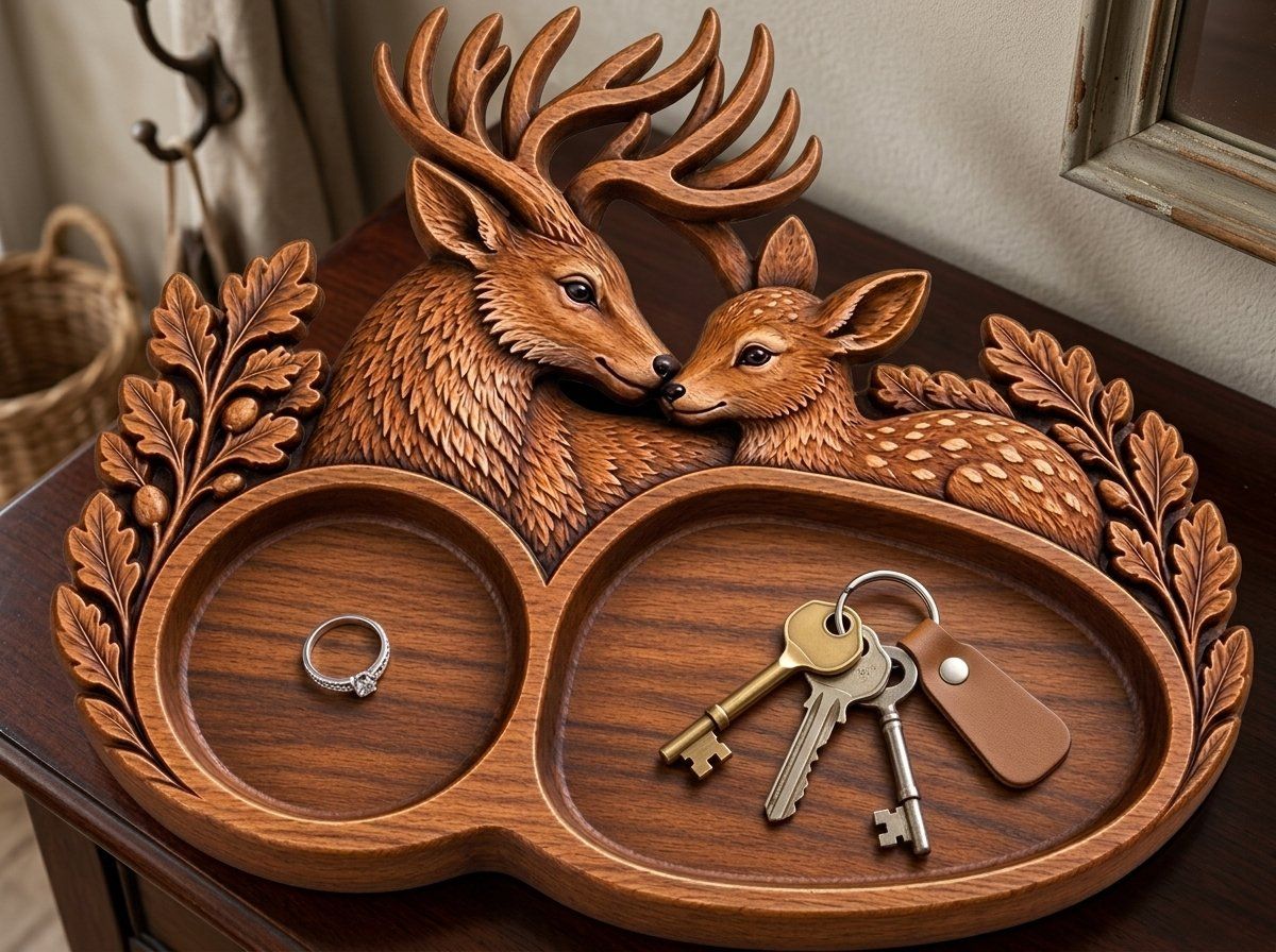 Forest Deer Buck and Doe CNC Relief STL bas-relief STL — view 14