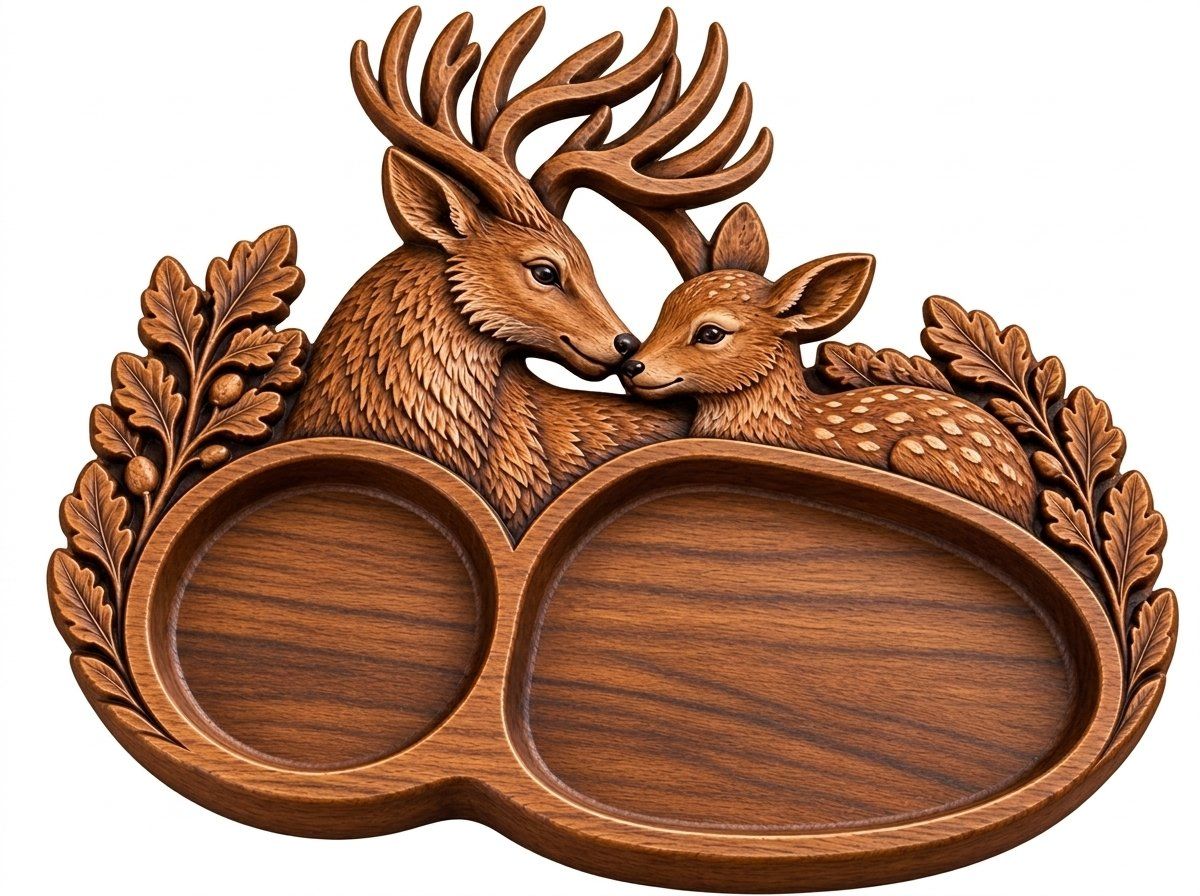 Forest Deer Buck and Doe CNC Relief STL bas-relief STL — view 4