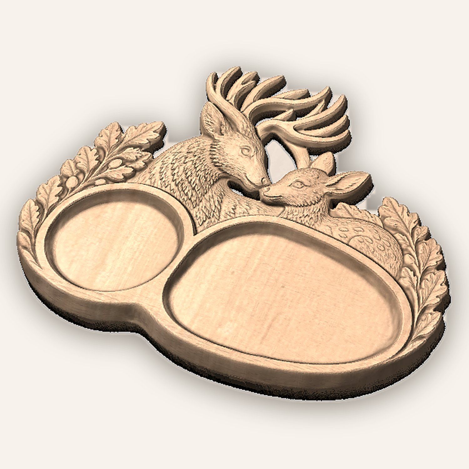 Forest Deer Buck and Doe CNC Relief STL bas-relief STL — view 6
