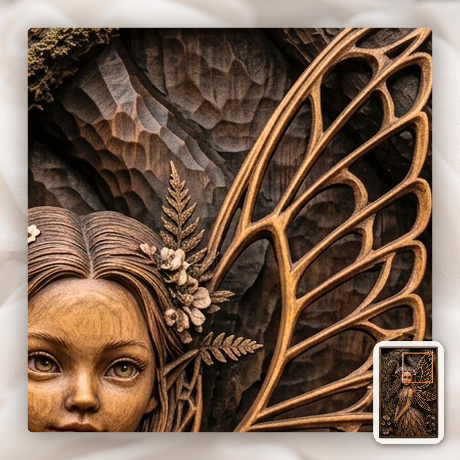 Forest Fairy Wood Spirit CNC Relief STL bas-relief STL — view 12