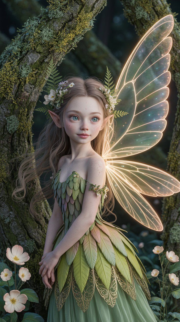 Forest Fairy Wood Spirit CNC Relief STL bas-relief STL — view 13