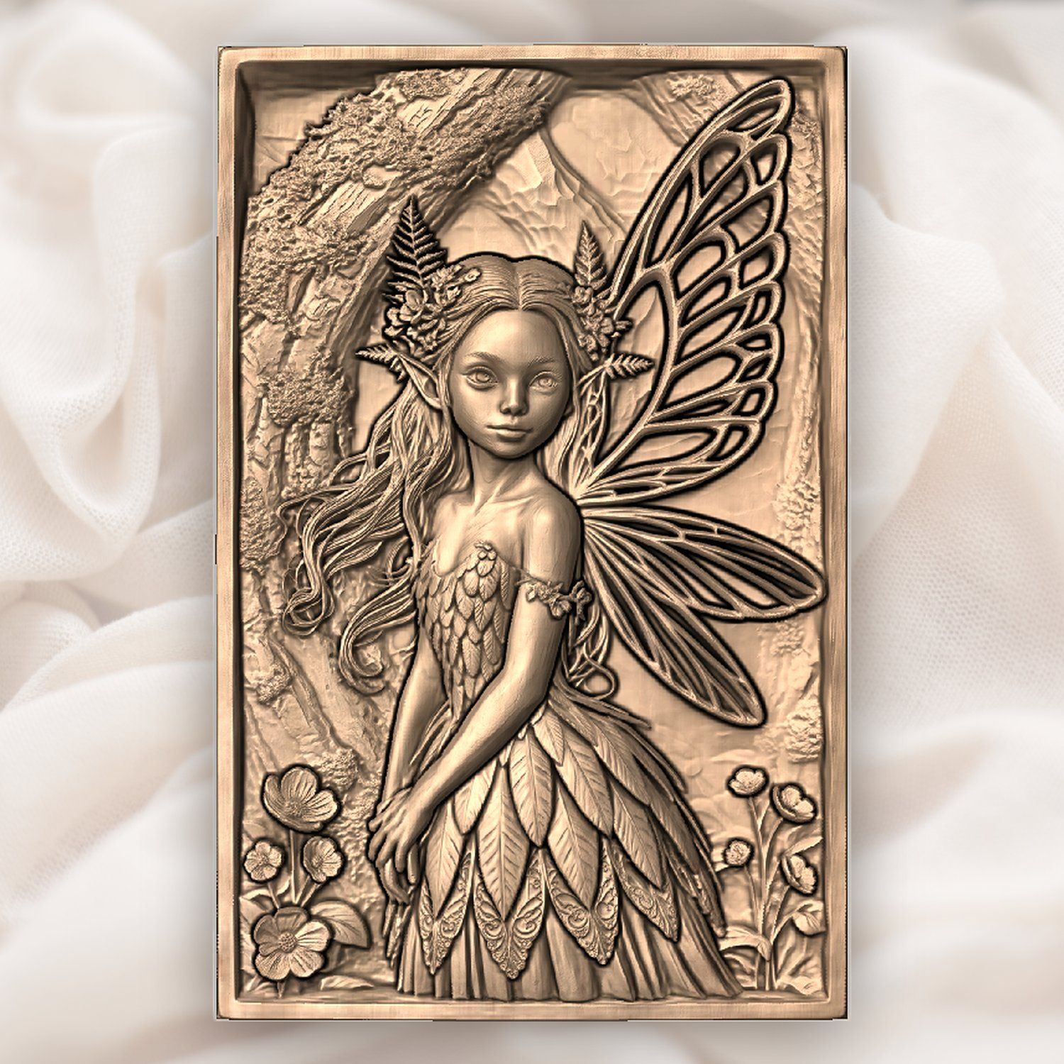 Forest Fairy Wood Spirit CNC Relief STL bas-relief STL — view 4