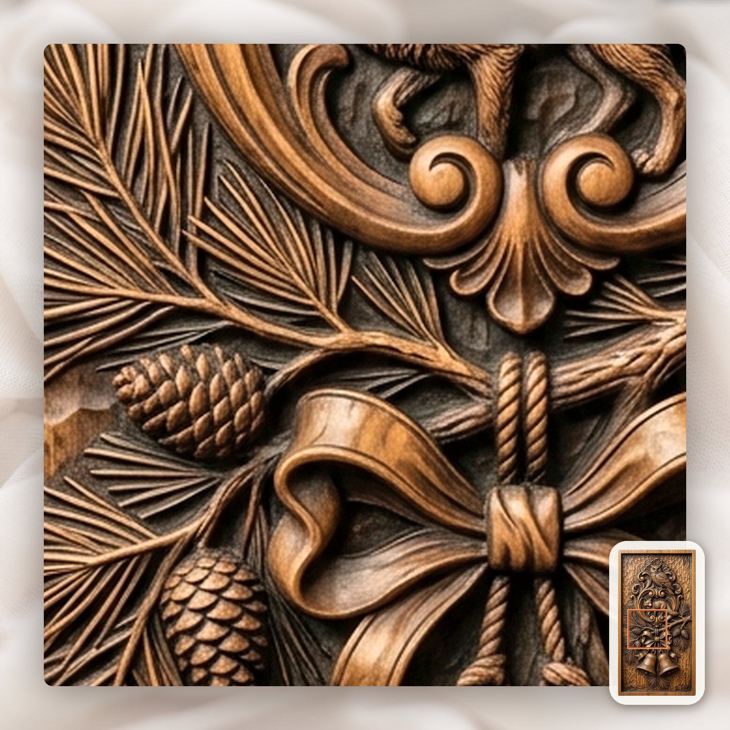 Fox and Owl Wildlife CNC Relief STL bas-relief STL — view 10