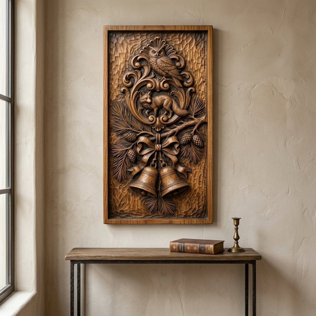 Fox and Owl Wildlife CNC Relief STL bas-relief STL — view 13