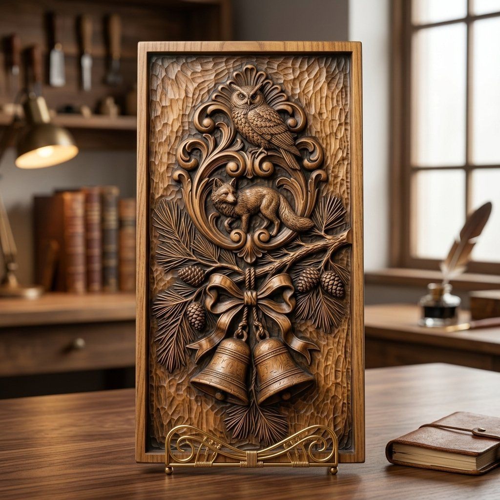 Fox and Owl Wildlife CNC Relief STL bas-relief STL — view 14
