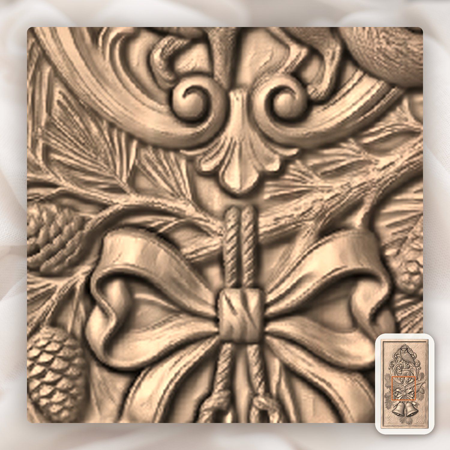 Fox and Owl Wildlife CNC Relief STL bas-relief STL — view 6