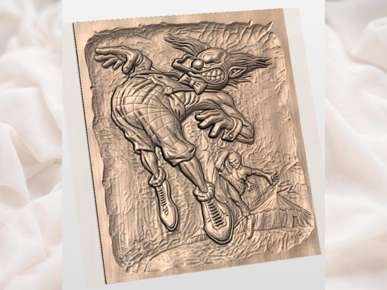 Grinning Clown Boots a Performer From the Big Top Relief STL bas-relief STL — view 2