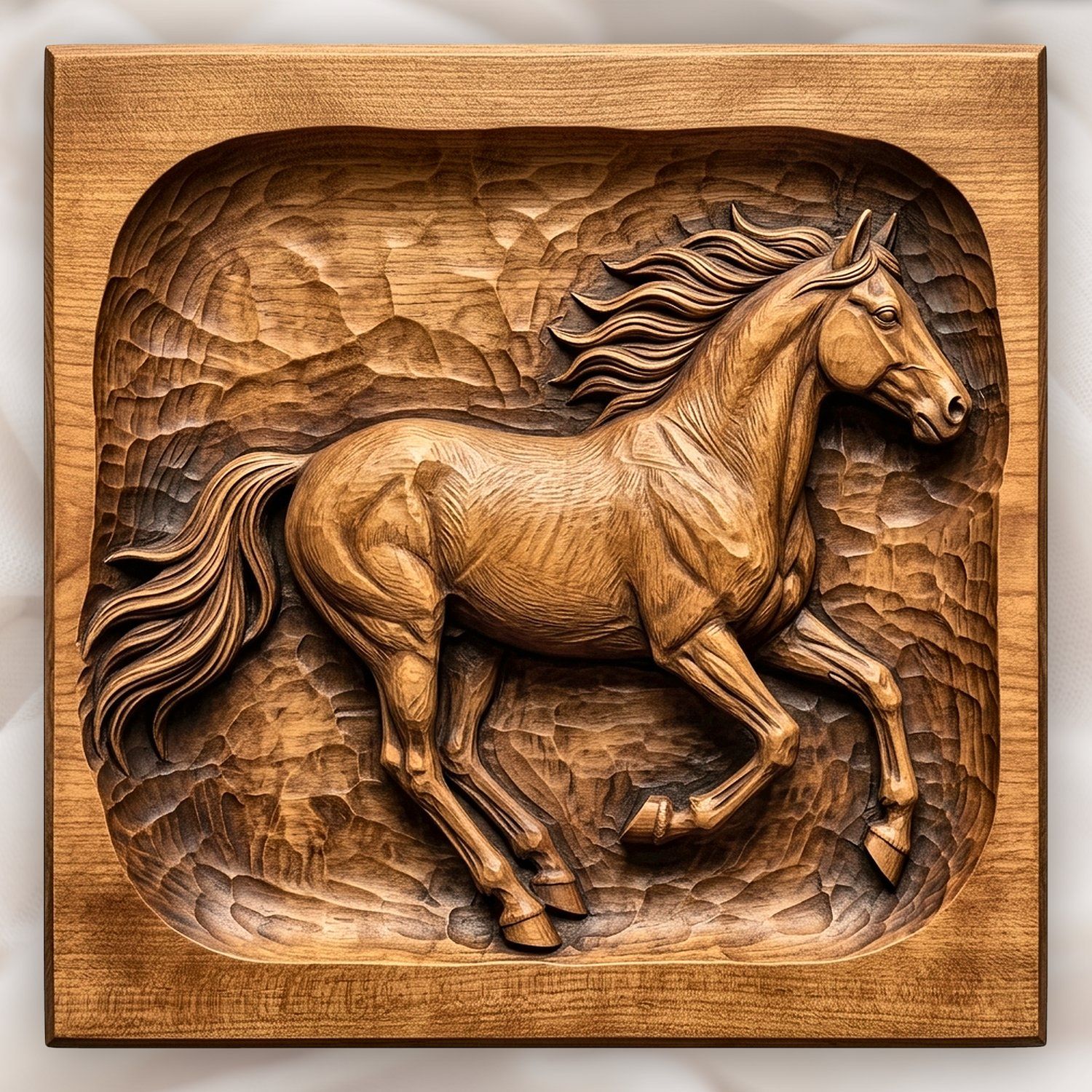 Galloping Stallion Horse CNC Relief STL bas-relief STL design