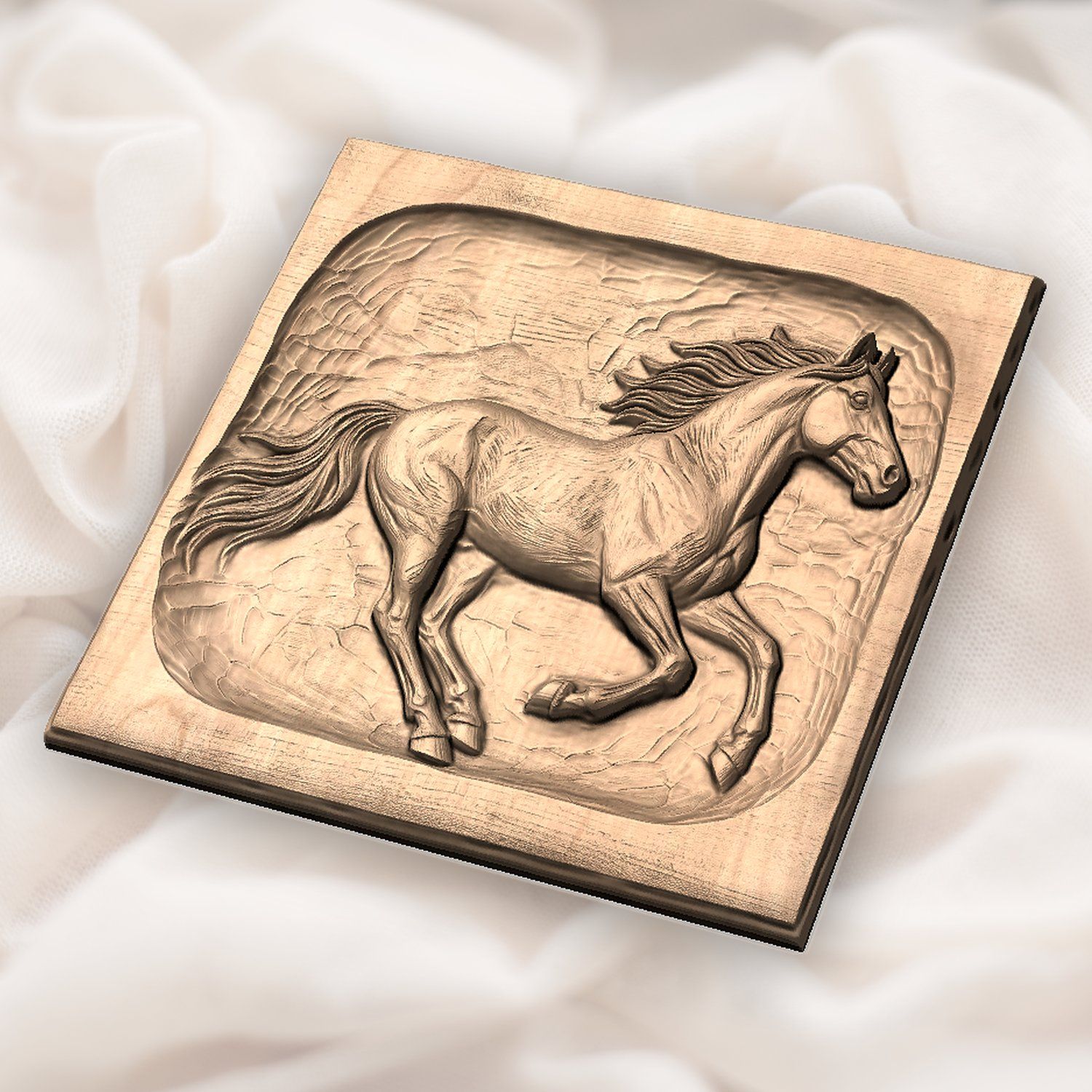 Galloping Stallion Horse CNC Relief STL bas-relief STL — view 6