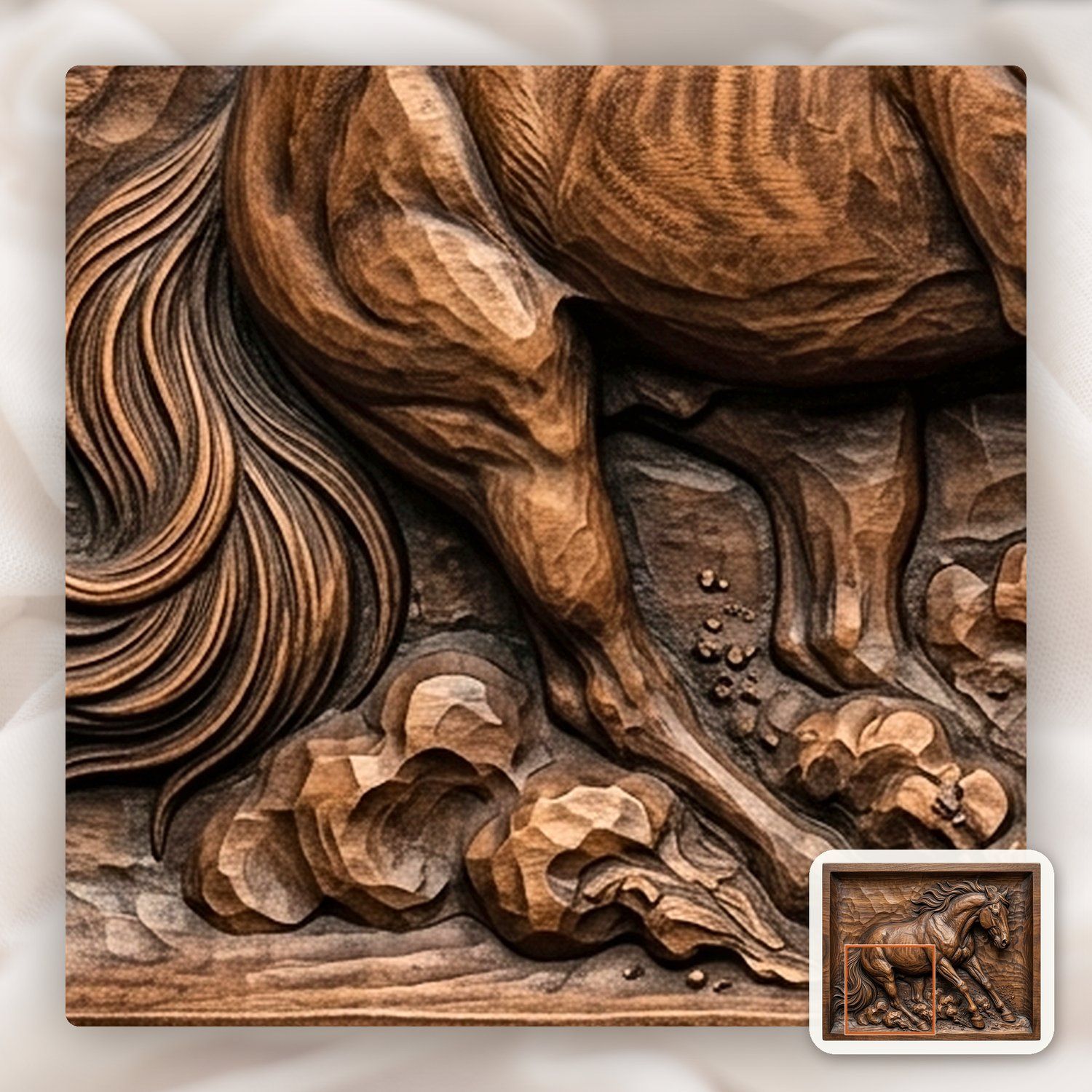 Galloping Stallion Sliding To A Halt CNC Relief STL bas-relief STL — view 12