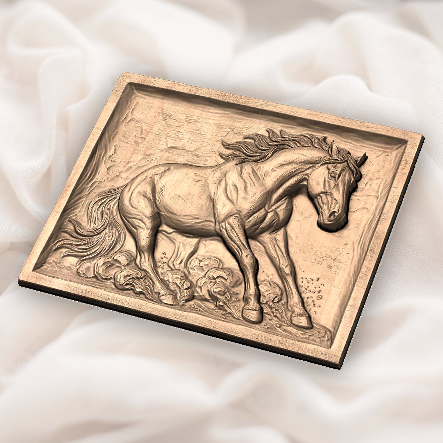 Galloping Stallion Sliding To A Halt CNC Relief STL bas-relief STL — view 6
