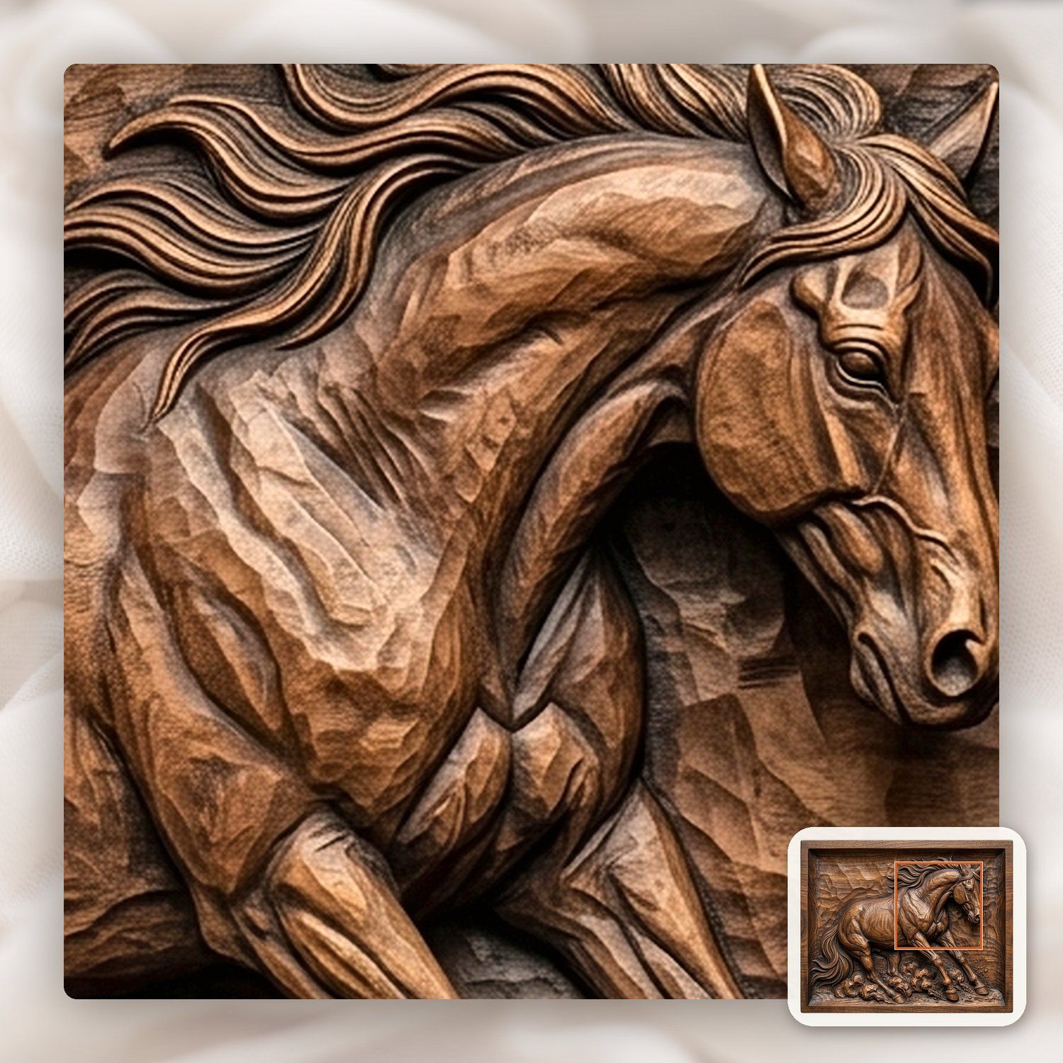 Galloping Stallion Sliding To A Halt CNC Relief STL bas-relief STL — view 11