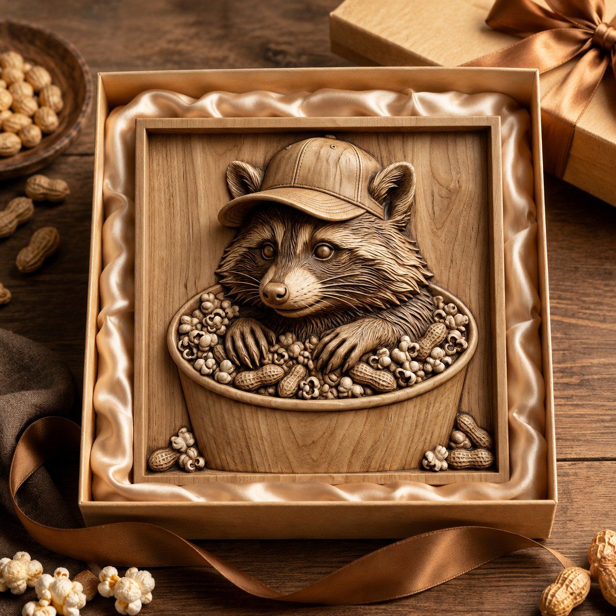 Game Day Raccoon Snack Bucket CNC Relief STL bas-relief STL — view 6