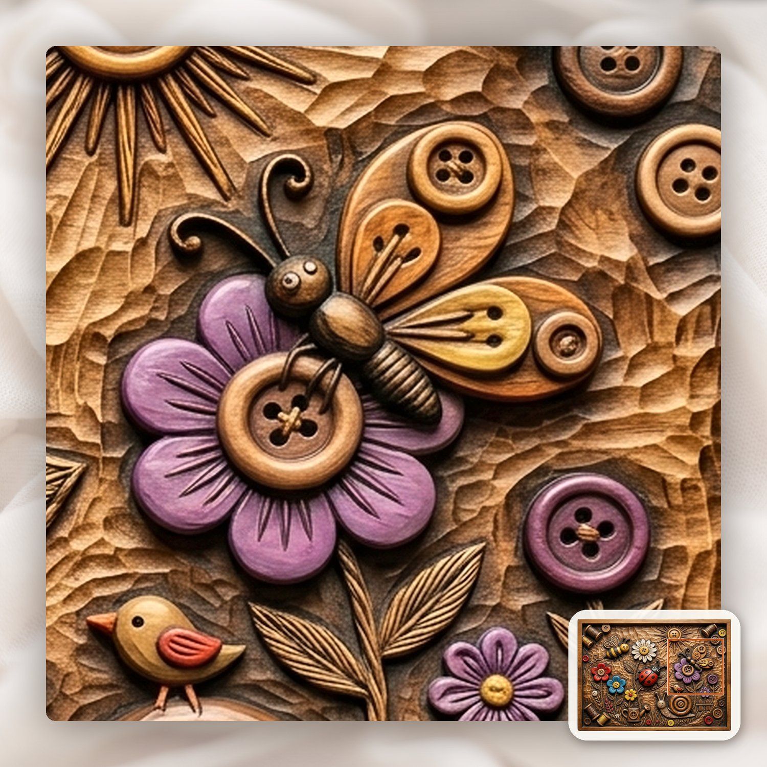 Garden Nature Scene CNC Relief STL bas-relief STL — view 11