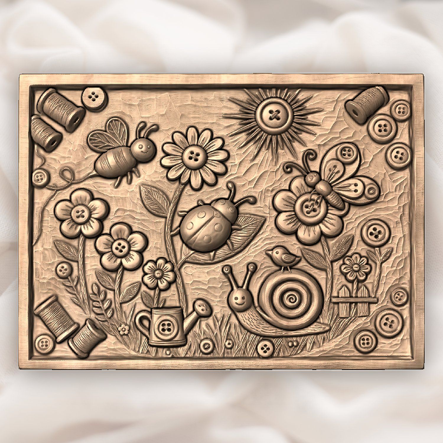 Garden Nature Scene CNC Relief STL bas-relief STL — view 4