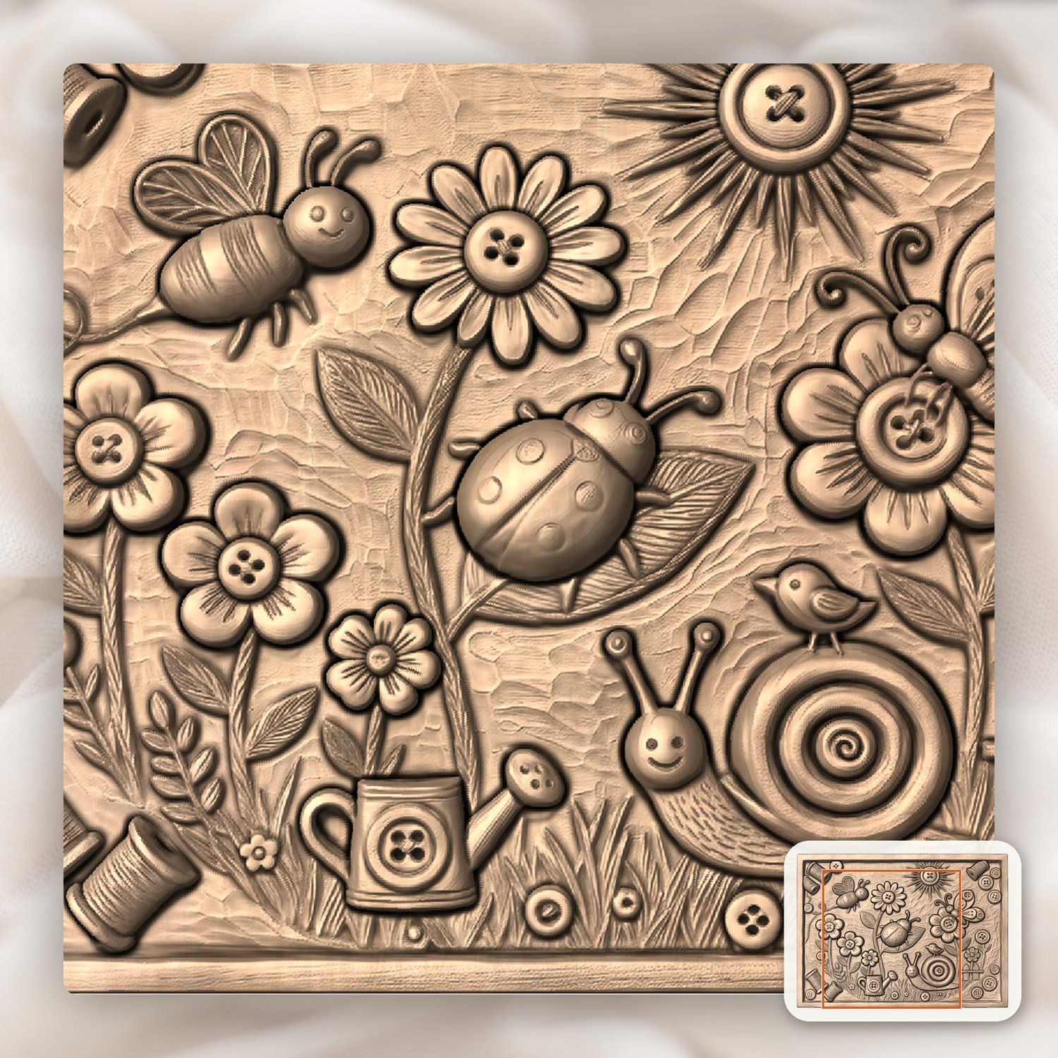 Garden Nature Scene CNC Relief STL bas-relief STL — view 9