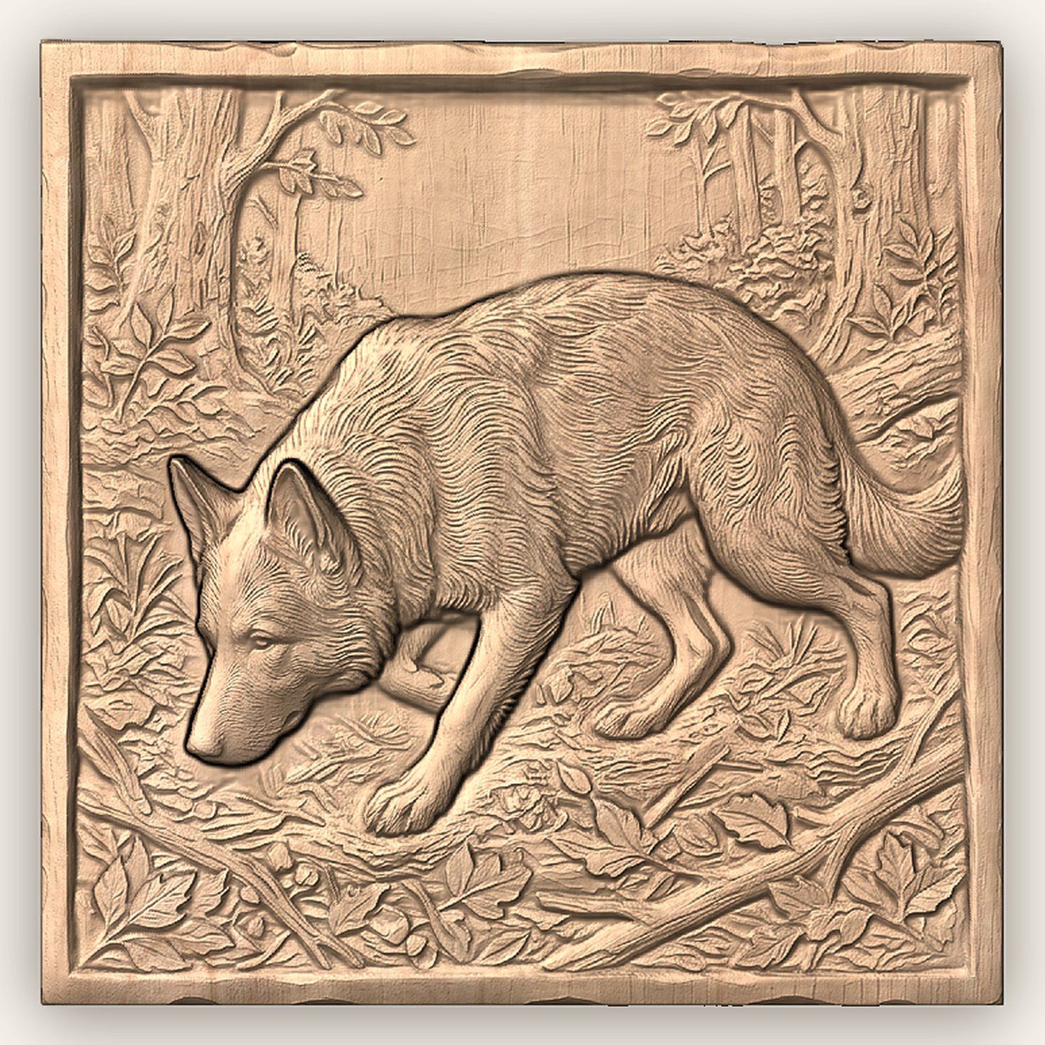 German Shepherd Tracking Dog CNC Relief STL bas-relief STL — view 3