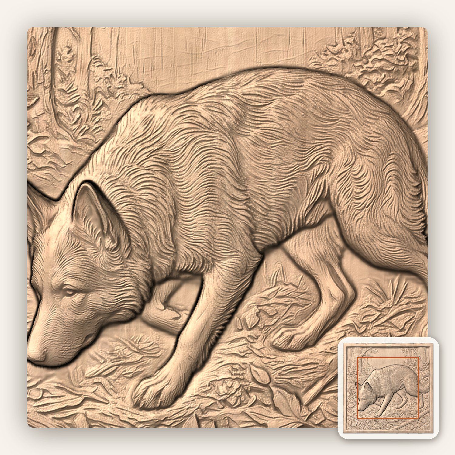 German Shepherd Tracking Dog CNC Relief STL bas-relief STL — view 5