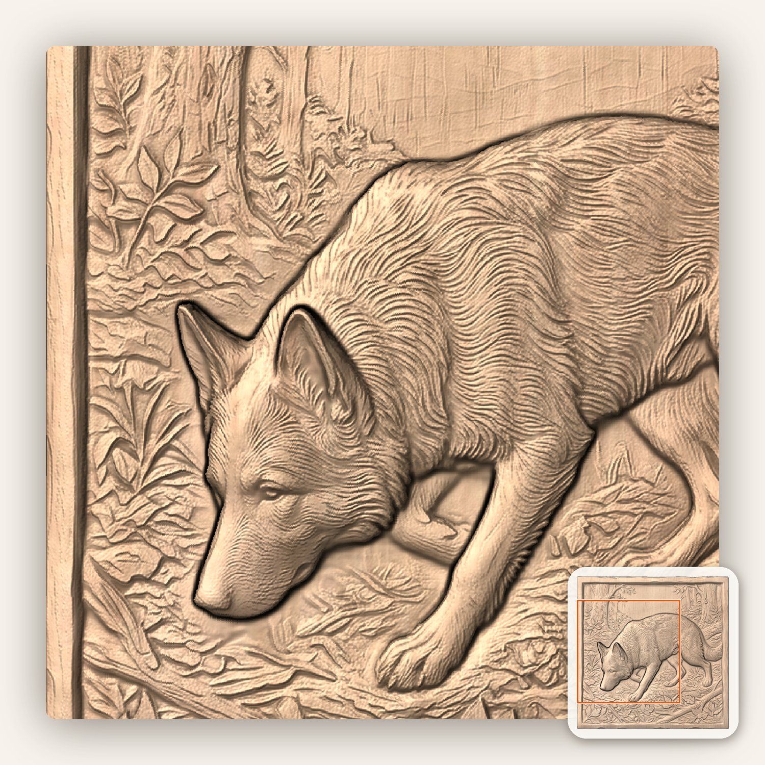 German Shepherd Tracking Dog CNC Relief STL bas-relief STL — view 6
