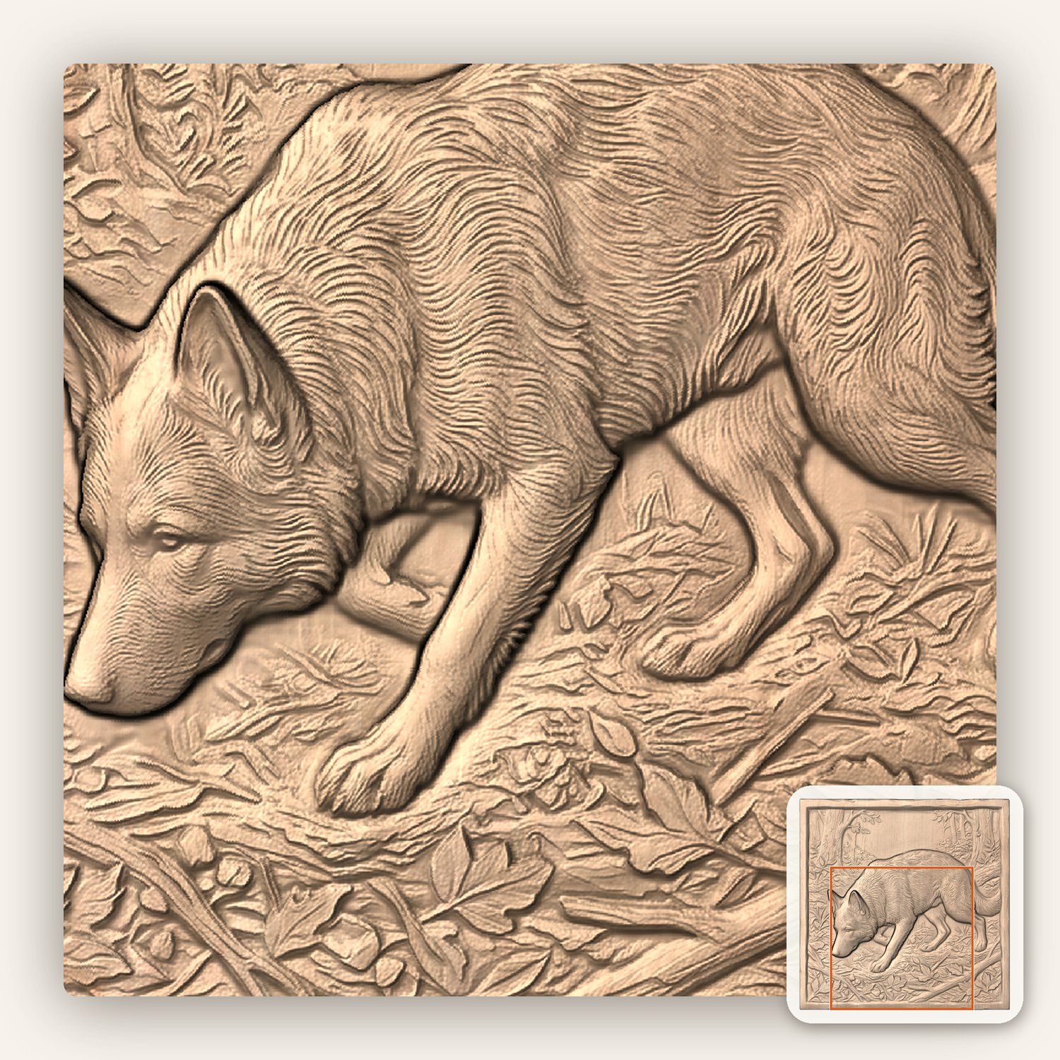 German Shepherd Tracking Dog CNC Relief STL bas-relief STL — view 7