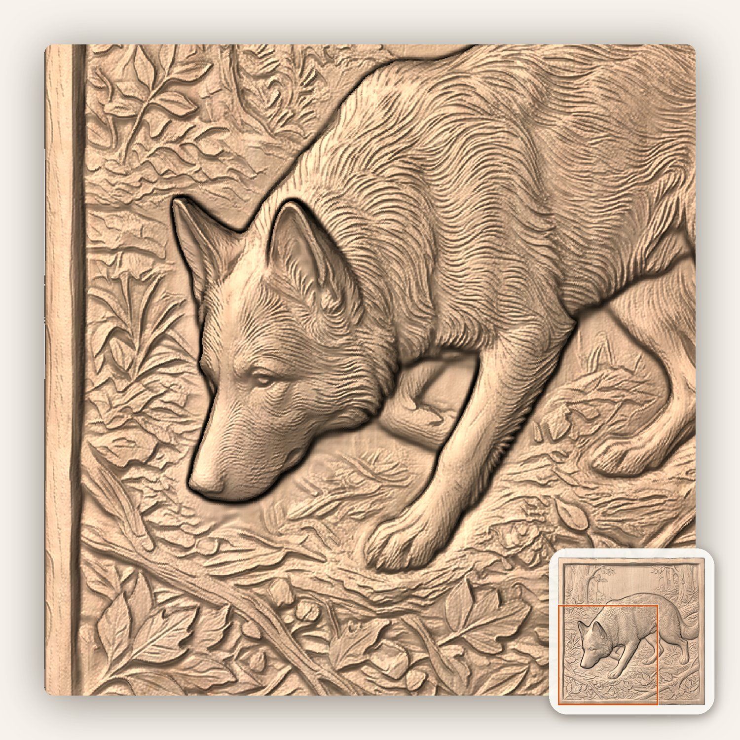 German Shepherd Tracking Dog CNC Relief STL bas-relief STL — view 8