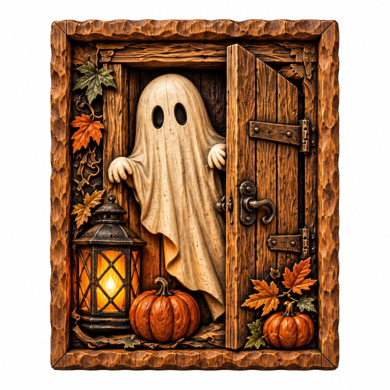 Ghost Peeking Door CNC Relief STL bas-relief STL — view 11