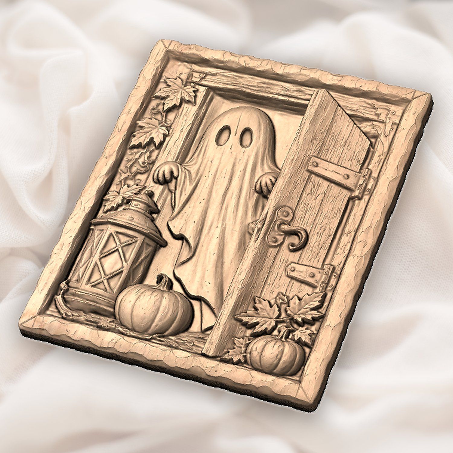 Ghost Peeking Door CNC Relief STL bas-relief STL — view 4