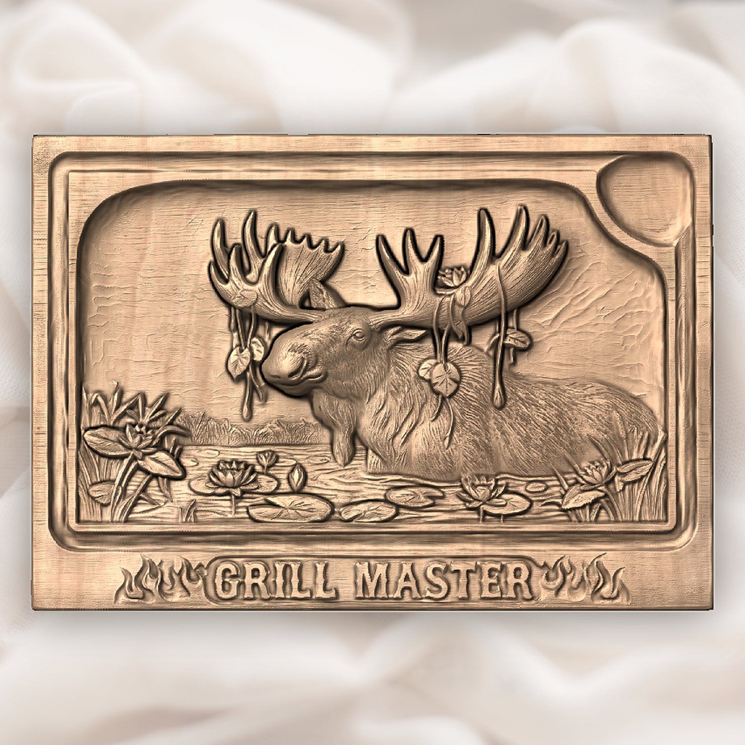 Giant Bull Moose BBQ Carving Board CNC Relief STL bas-relief STL — view 5