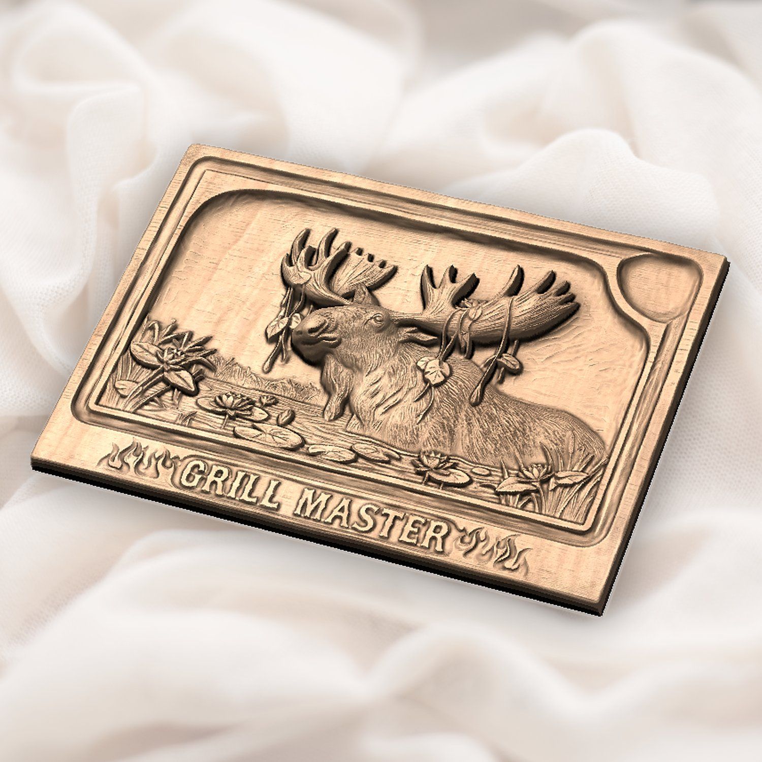 Giant Bull Moose BBQ Carving Board CNC Relief STL bas-relief STL — view 6