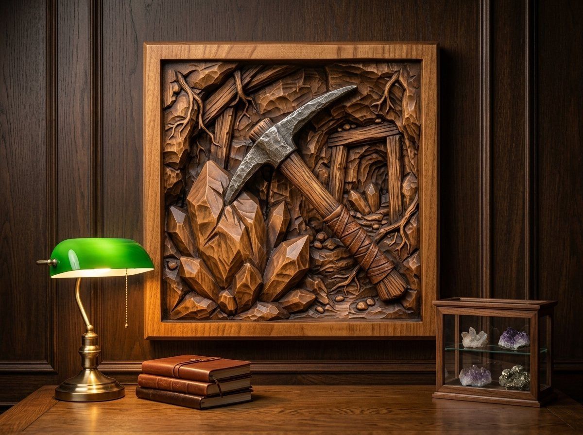Gnome Crystal Pickaxe CNC Relief STL bas-relief STL — view 13