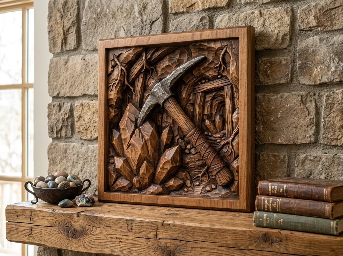 Gnome Crystal Pickaxe CNC Relief STL bas-relief STL — view 14