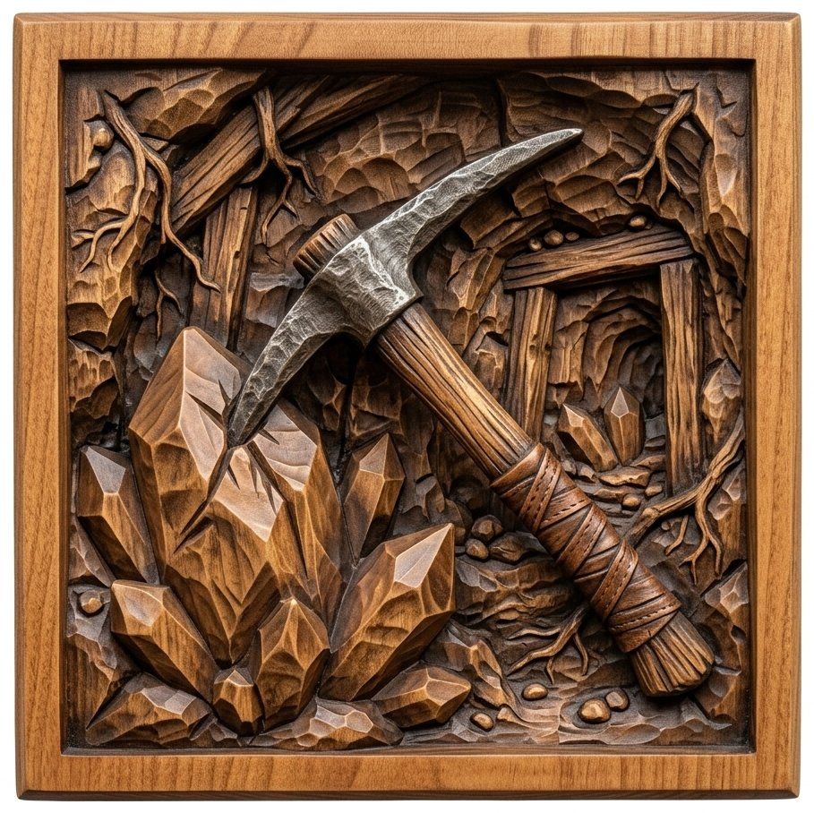 Gnome Crystal Pickaxe CNC Relief STL bas-relief STL — view 4