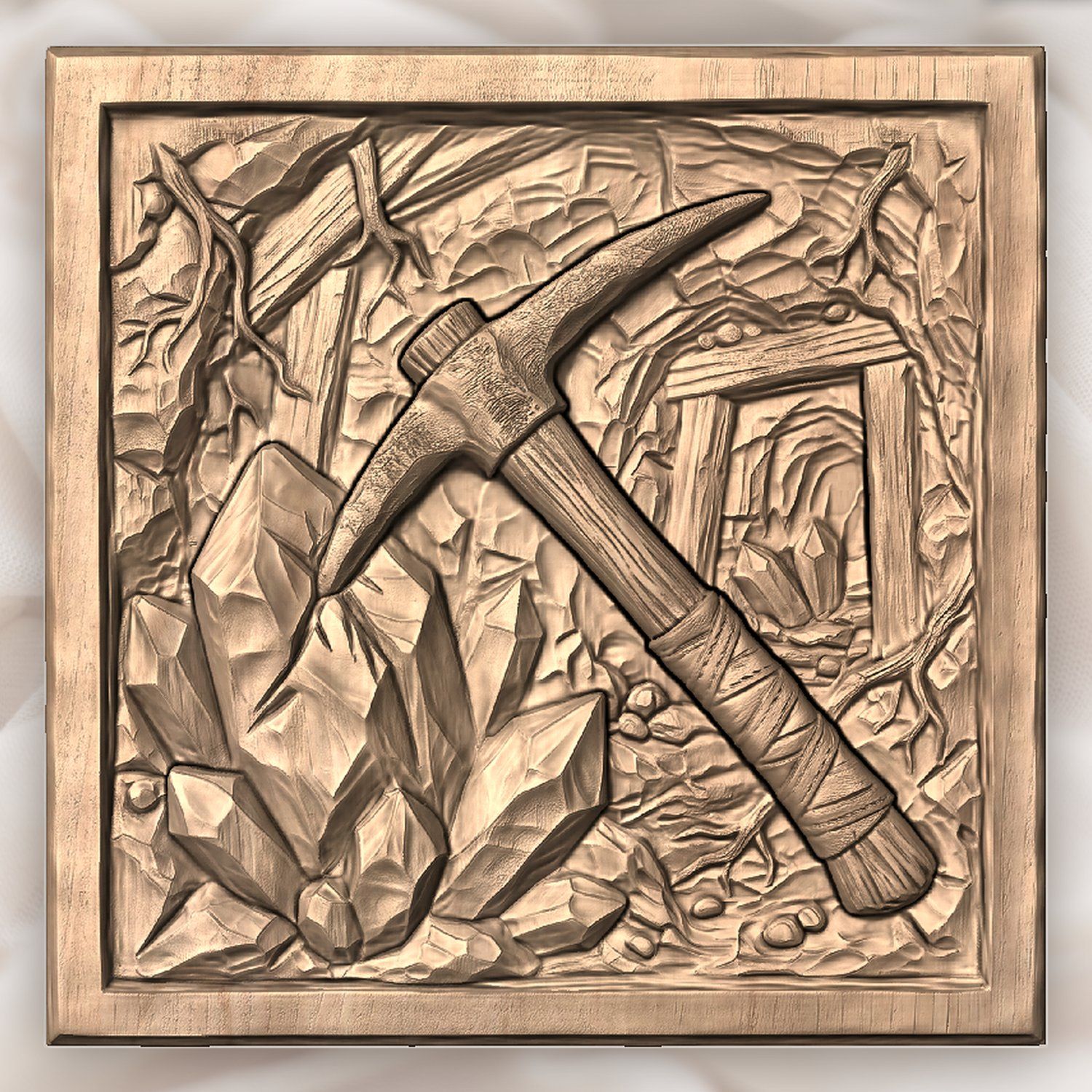 Gnome Crystal Pickaxe CNC Relief STL bas-relief STL — view 5
