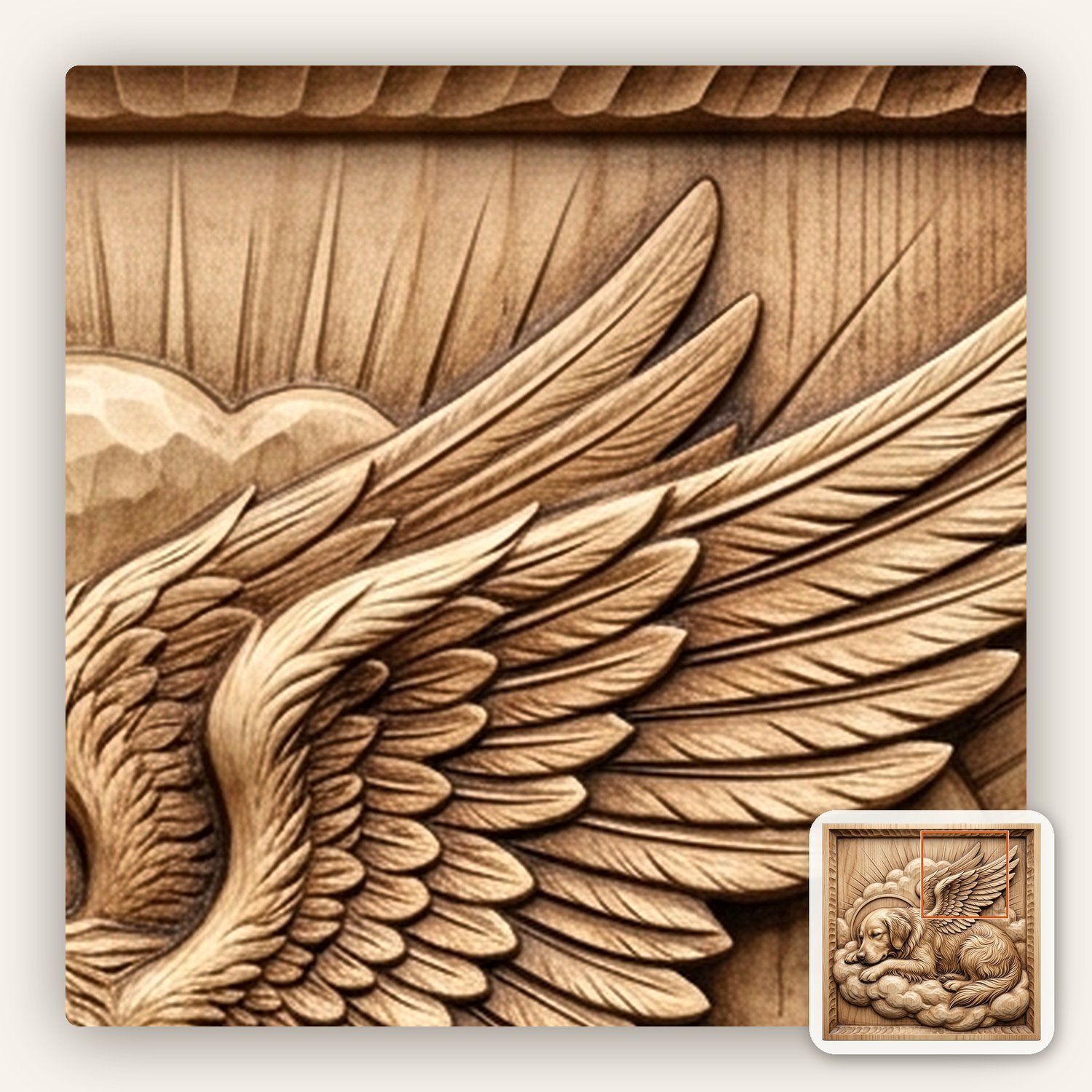 Golden Retriever Angel Memorial CNC Relief STL bas-relief STL — view 10