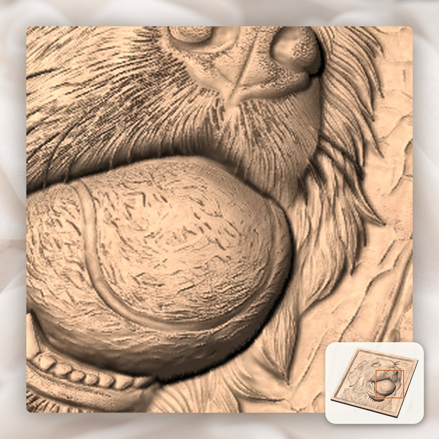 Golden Retriever Dog with Tennis Ball CNC Relief STL bas-relief STL — view 10