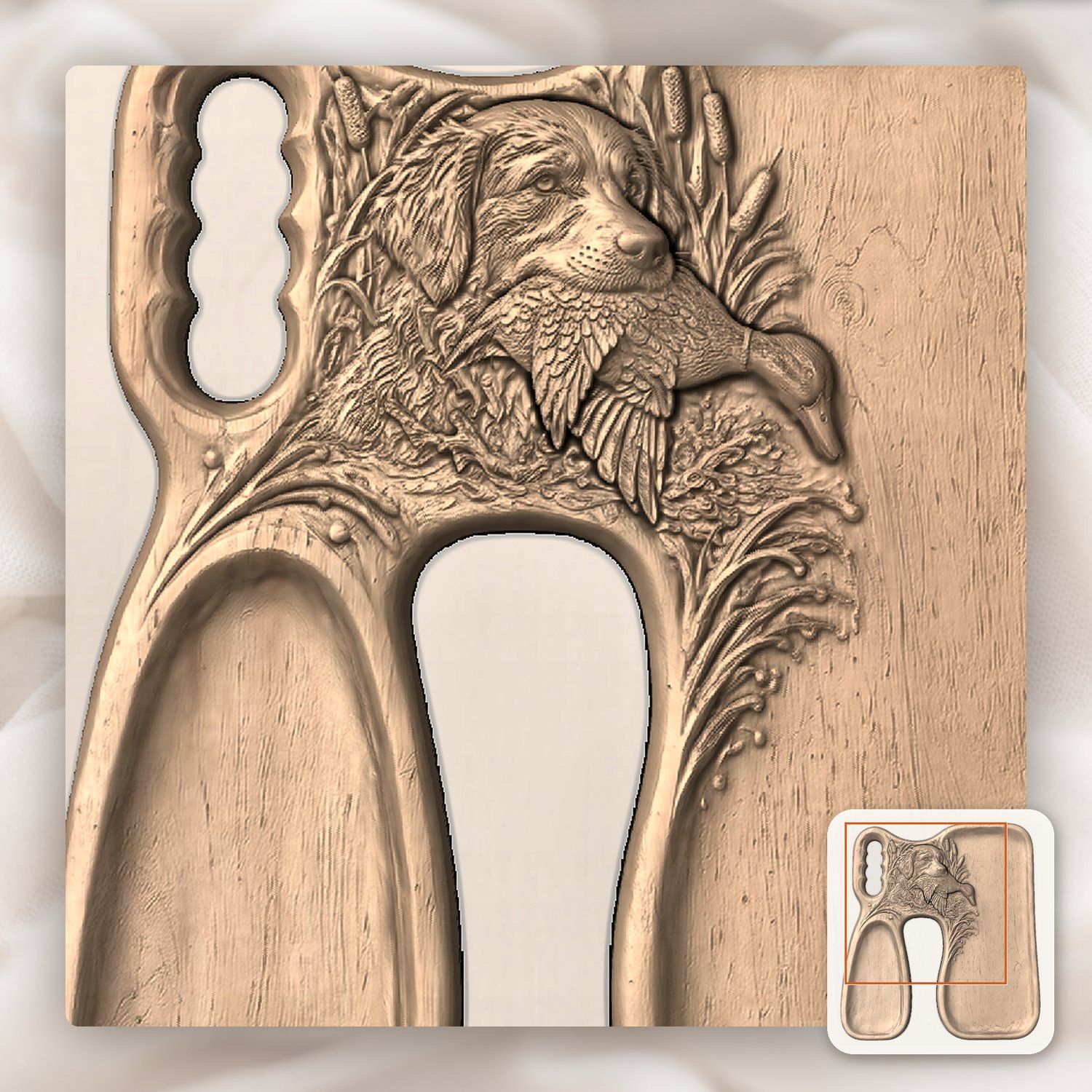 Golden Retriever Duck CNC Relief STL bas-relief STL — view 7