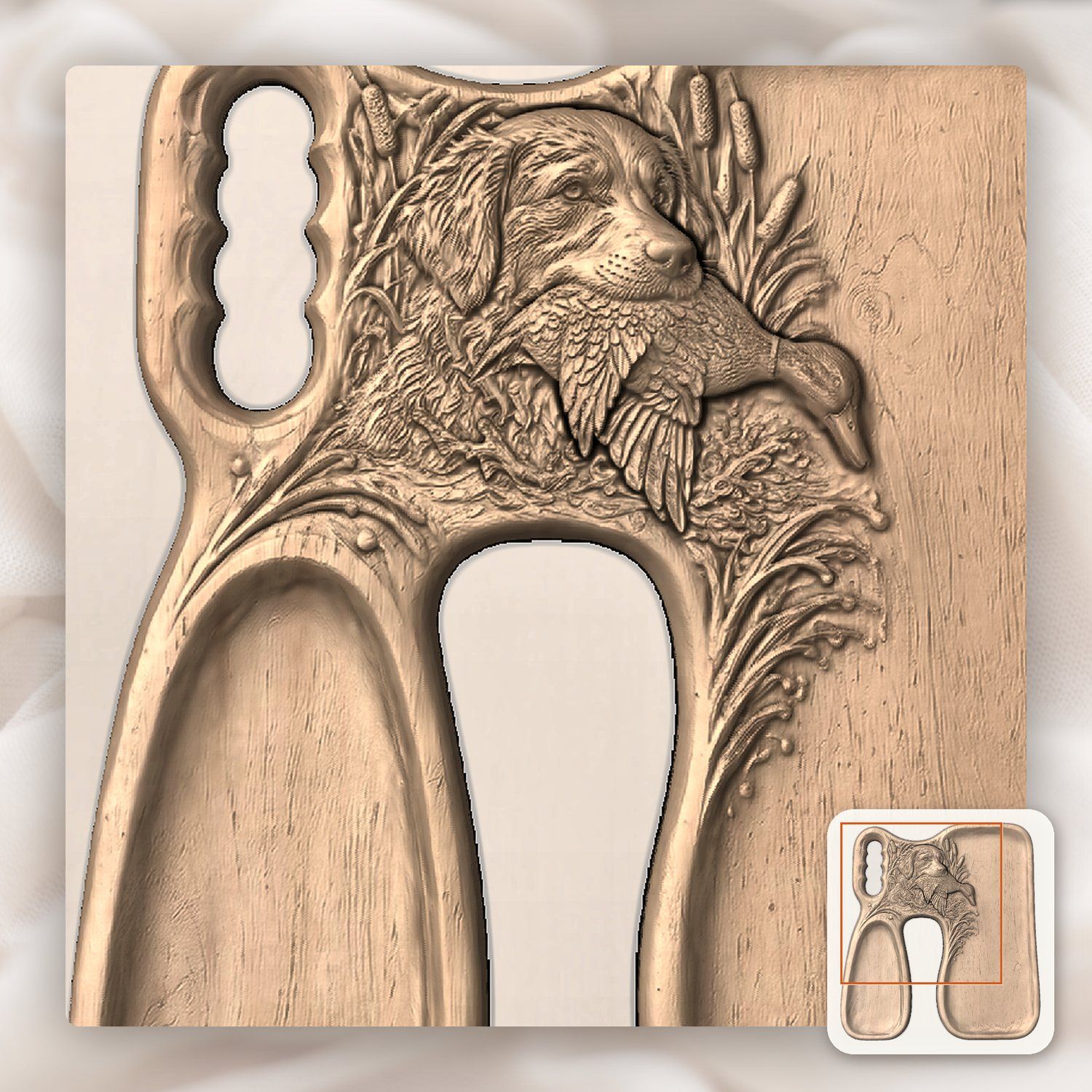 Golden Retriever Duck CNC Relief STL bas-relief STL — view 9