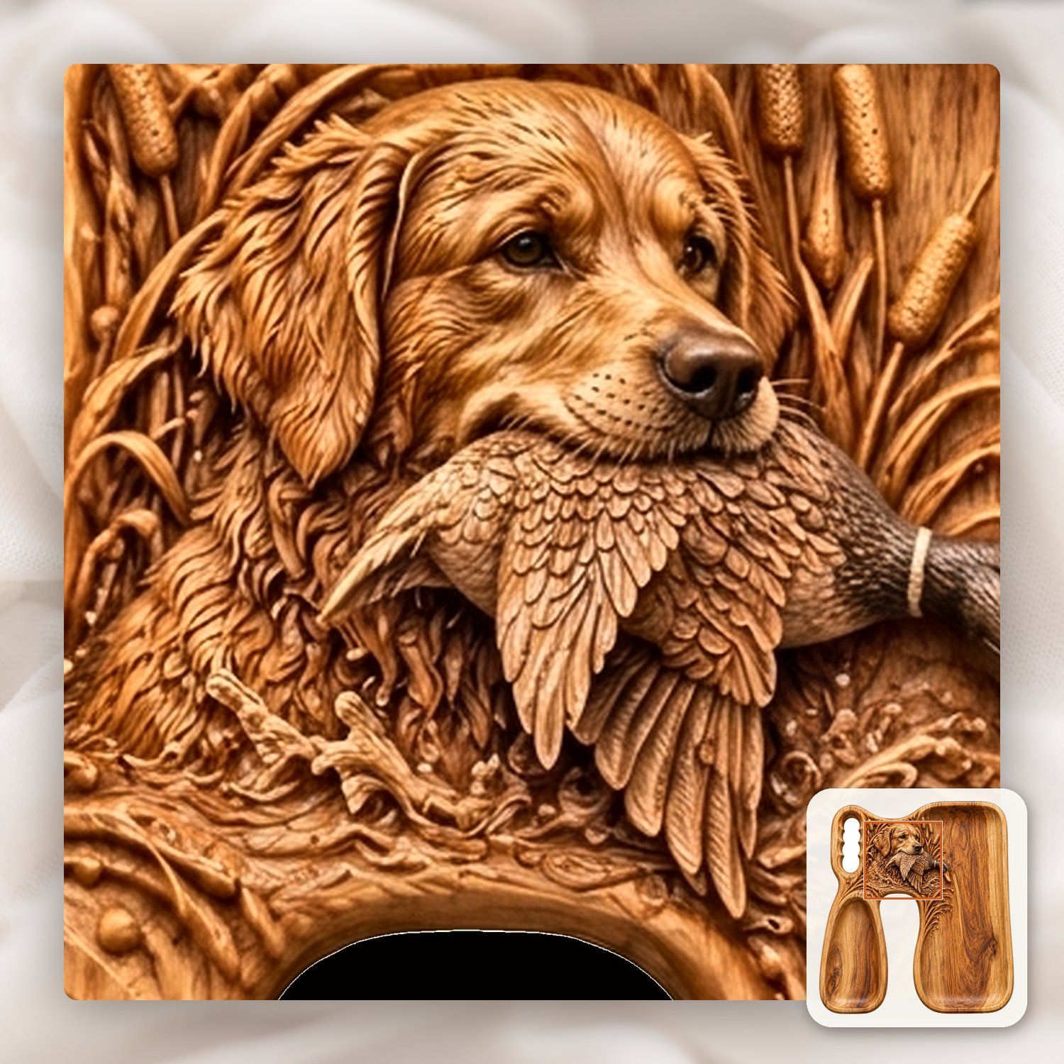 Golden Retriever Duck CNC Relief STL bas-relief STL — view 11