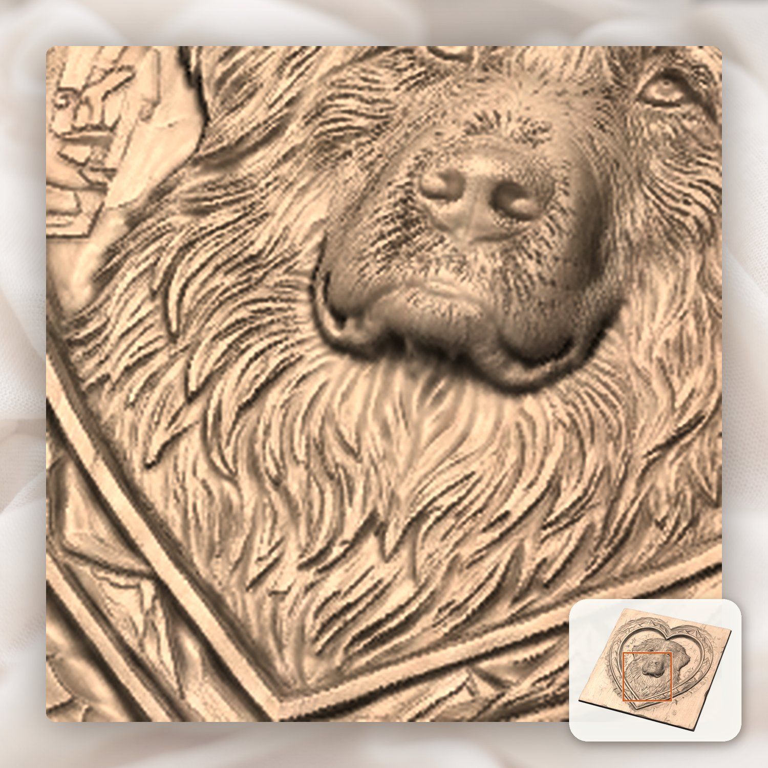 Golden Retriever Heart Mountain CNC Relief STL bas-relief STL — view 9